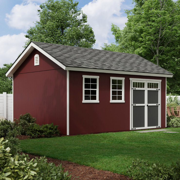 Handy Home Scarsdale 12x16 Wood Shed with Floor