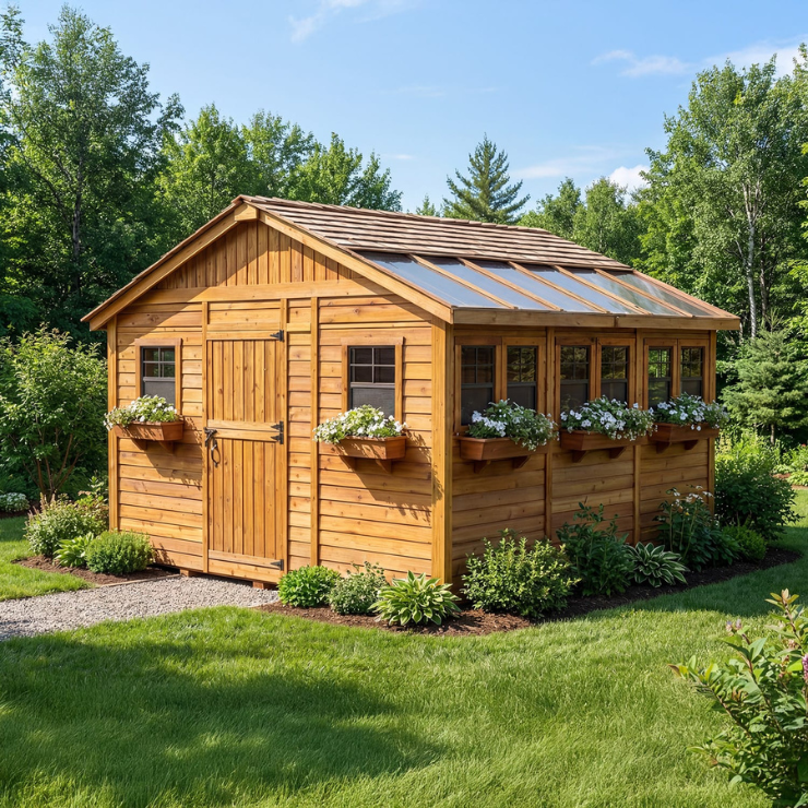 Outdoor Living Today 12x12 Cedar Sunshed with Workbench